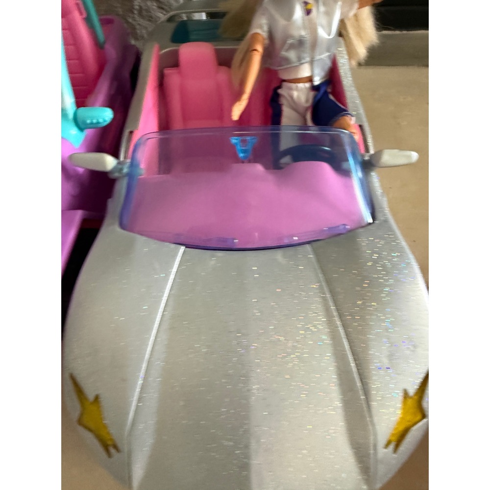 Barbie Mattel Purple Jeep and Silver Extra Glitter Convertible Car with Doll - Picture 3 of 7